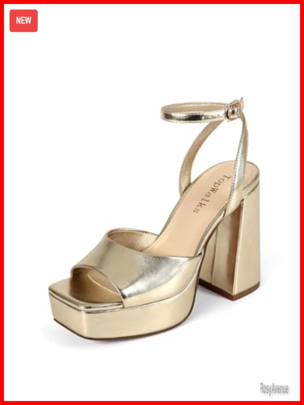 Women's Platform Heels Chunky Block Heel Open Toe Ankle Strap Sandals for